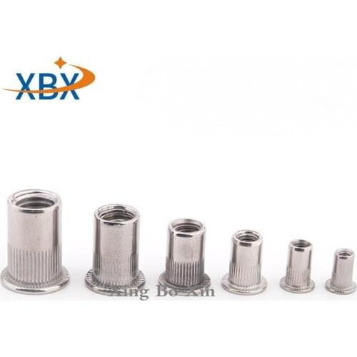 M3X9 M4X11MM M5*13 M6*15 M8*18 M10*21 M12X24MM Aluminum Alloy Rivnut Flat Head Threaded Rivet Insert Nutsert Cap Rivet Nut