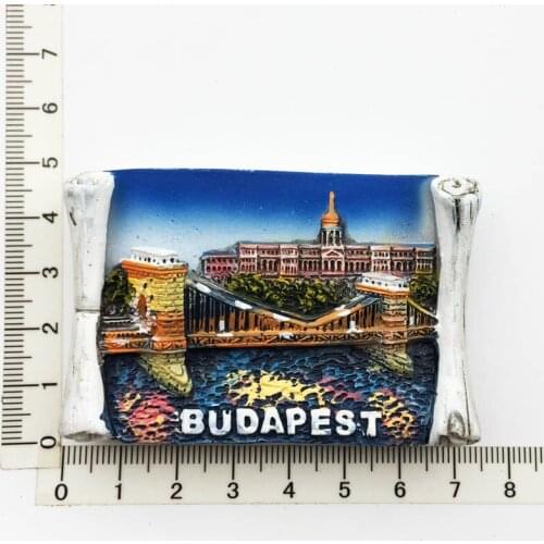 Budapest Hungary)Fridge Magnet,Creative Travel Commemorate Crafts 3D Ornaments Magnetism Resin Material Refrigerator Stickers