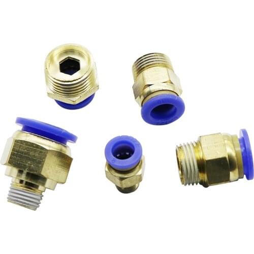 Garden Irrigation 4/14/16mm Pipe Slip Lock Straight Connector 1/8" 1/4" 3/8" 1/2" 3/4" Male Thread Brass Quick Couplings 2 Pcs