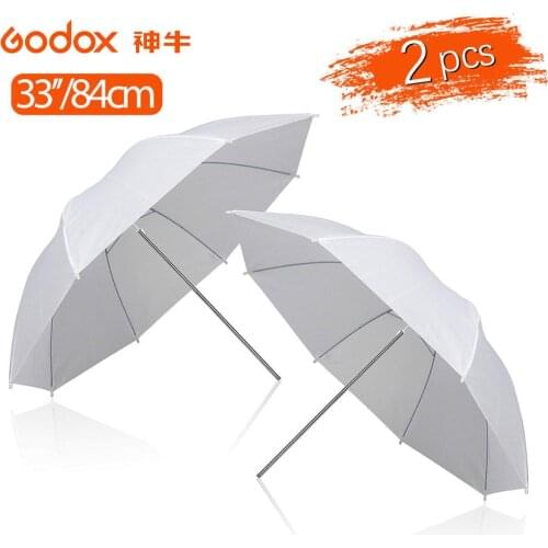 2pcs GODOX 84cm 33" Photography Photo Pro Studio Soft Translucent White Diffuser Umbrella for Studio Flash Lamp Lighting