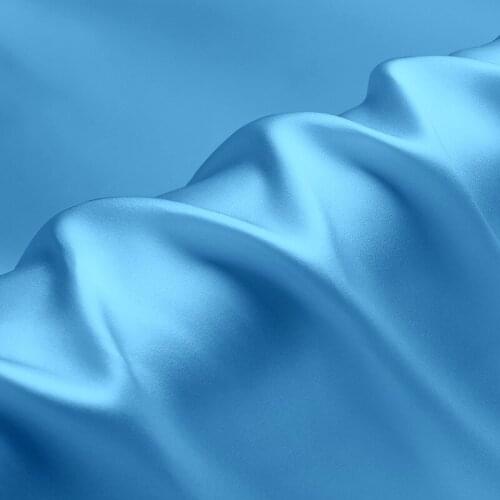 Natural Mulberry Stretch Satin (90% Silk+10% Spandex)16 19m/m Thick 42.5" ( 108cm) 55" (140cm) Width Pure Pale Blue Silk Fabric