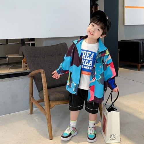 New Printed Spring Autumn Coat Outerwear Top Children Clothes Kids Costume Teenage Gift Plus Size Boy Clothing High Quality