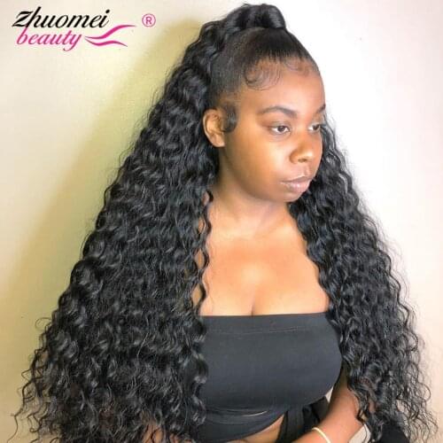 13x4 Deep Wave Frontal Wig HD Transparent Lace Wigs 30 40inch Curly Human Hair Wig Brazilian Hair Wigs Human Hair Wigs For Women