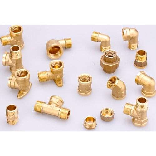 1/2" 3/4" BSP Female Male Thread Tee Type Reducing Copper Elbow Butt joint Adapter Adapter Coupler Water Pipe Plumbing Fittings
