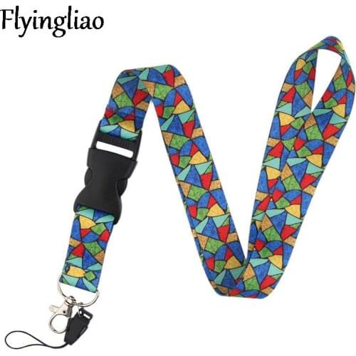 Ancient Chinese Style Glass Grain Lanyard Keys Phone Holder Funny Neck Strap With Keyring ID Card DIY Animal webbings ribbons