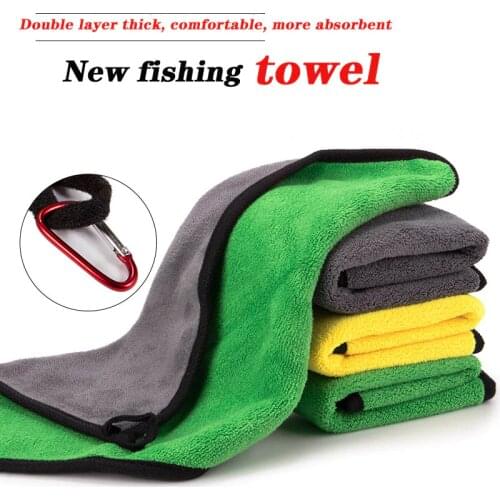 Fishing Towel Fishing Clothing Thickening Non-stick Absorbent Outdoors Sports Wipe Hands Towel Hiking Fishing Equipment