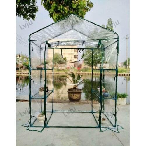 Lvju 143x73x195cm Clear Pvc Greenhouse Garden Shed Agriculture Gardening Tools Greenhouse With Frame