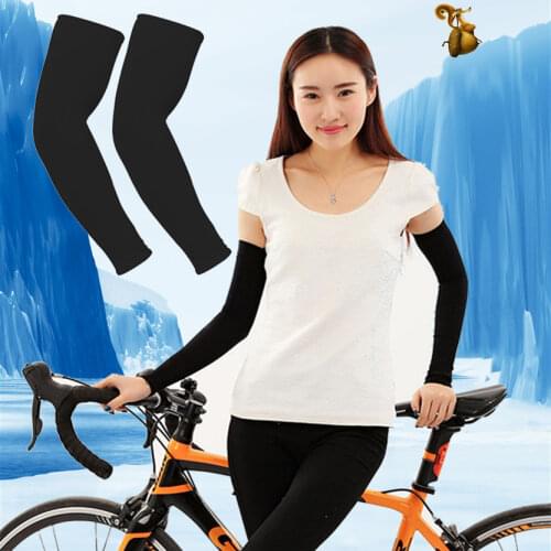 1Pair Unisex Sport Arm Sleeves UV Sun Protect Anti-slip Basketball Armband Tattoo Cover Men Women Ice Silk Summer Cool Arm Cuff