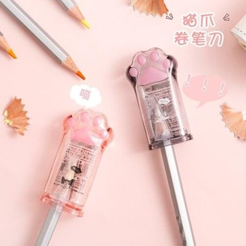 Cute Cat Paw Pencil Sharpener Kawaii School Supplies Stationery Items Student Prize for Kids Gift