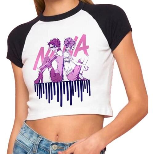 Anime Nana Manga Print Y2k Crop Top T Shirt Corset Tops Women Clothes Summer Streetwear Short Tops Tee Shirt Femme Tank Tops