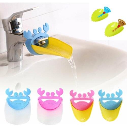 Bathroom Plastic Water Faucet Extender Crab Leaf Shape Sink Handle Extension Baby Bath Tap Crab Shape Washroom Supplies