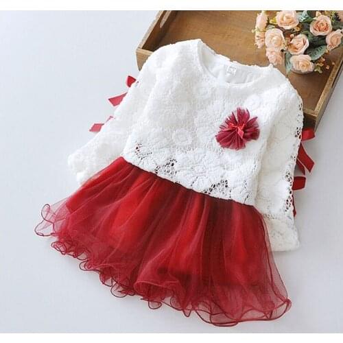 Spring fall baby girl cloth dress costume for infant girl babys clothing Christmas birthday party princess tutu dresses dress