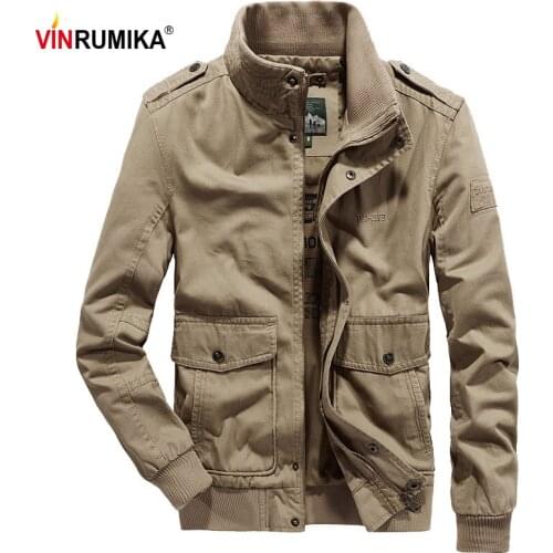 Spring Mens Europe Military Casual Style 100% Cotton Army Green Jacket Coat Autumn Man Black Jackets Fashion Khaki Coats M-4XL