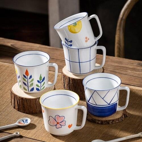 Japanese Handpainted Porcelain Mugs Under Glazed Ceramic Coffee Cups Breakfast Milk Tea Mug Cup Kitchen Drinkware Microwave Safe