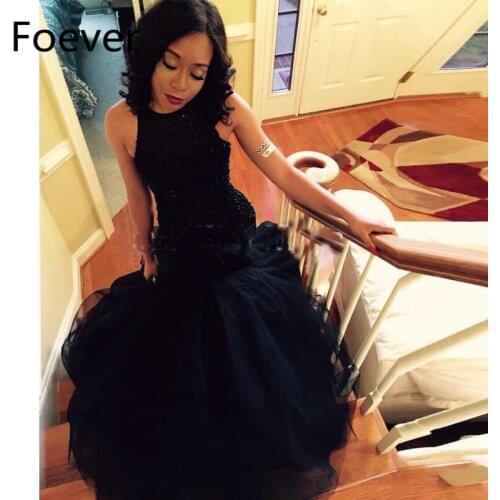 Modern Black Mermaid Prom Dresses Long 2019 Sleeveless Lace Appliques Beaded Evening Party Gowns Caftan Vestido De Baile Longue