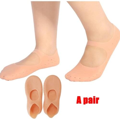 1 Pair Silicone Foot Chapped Care Tool Moisturizing Gel Heel Socks Cracked Skin Care Protector Pedicure Health Massager