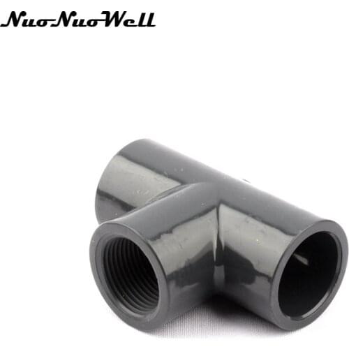 1pcs NuoNuowell ANSI PVC 1" Thread Pipe Tee Connector Garden Irrigation Hose Fittings Aquarium Supplies Water Tank Adapter
