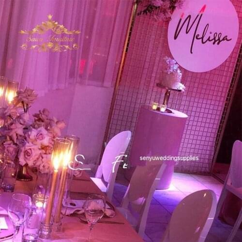 1pcs)The most popular unique and simple acrylic white round for sale wedding modern event wedding backdrop senyu1954