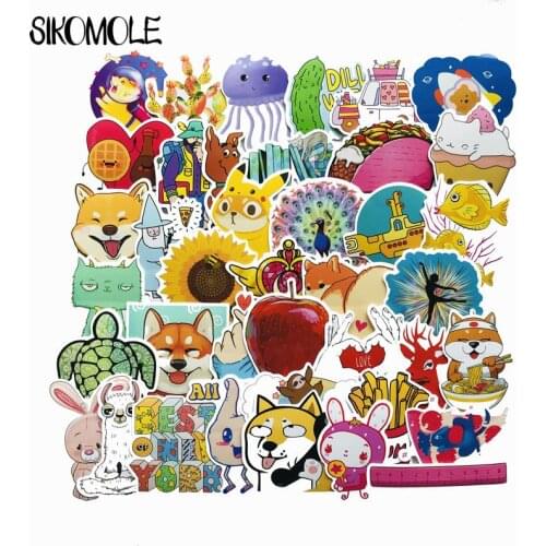 40PCS Cute Animal Children Cartoon Sticker For Laptop Moto Skateboard Luggage Refrigerator Notebook Case Toy Stickers F5