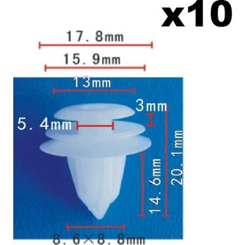 10pcs Nylon For Honda Trim Board Panel Retainer Clips / Door interior trim plate fixed buckle