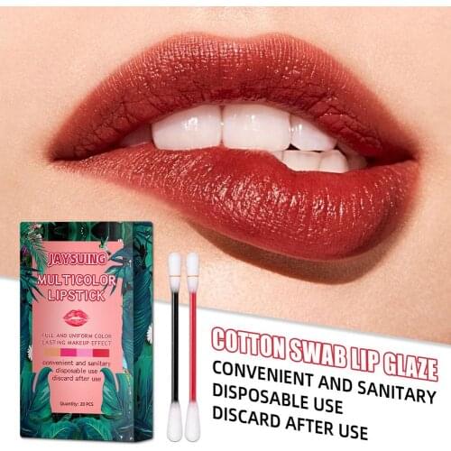 20pcs/set Lipstick Microbrush Long Lasting Waterproof Disposable Brushes Cotton Swab Lipsticks Korean Cigarette Case Lip Glaze