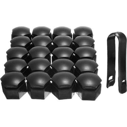 20pcs 19mm Black Auto Hub Screw Cover Dust Proof Car Wheel Nut Caps Car Wheel Auto Hub Screw Cover Universal