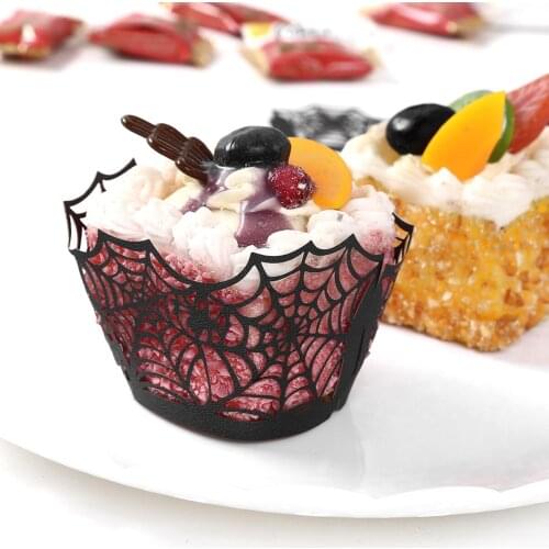24Pcs Cupcake Wrappers Holders Cupcake Decorative Liners for Wedding Halloween Party Birthday Cake Decorating Supplies Cake Tool