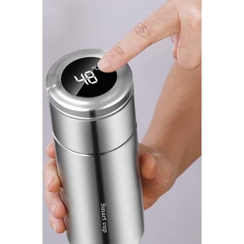 400ML Smart Stainless Steel 304 Water Thermos Bottles Tea Infuser Filter Separation Tea Cup Travel Intelligent Insulation Bottle