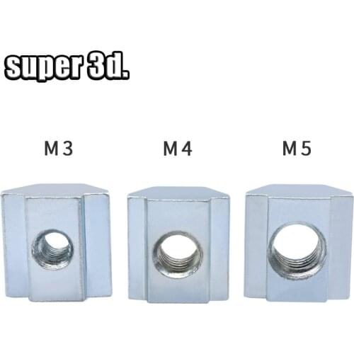 50/20/10pcs Zinc Plate Coated M3 M4 M5T Block T Sliding Nut for Aluminum Profile 2020 Aluminum Profile Slot 6 Connector Accessor