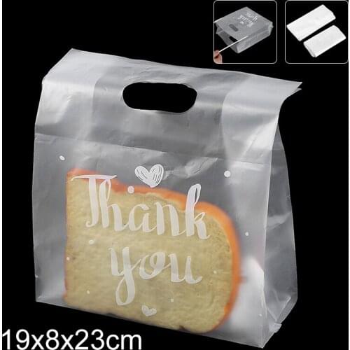 50pcs Thank You Baking Packaging Bag Plastic Gift Favor Bags Cookie Candy Cake Sweet Wrapping Bags For Christmas Party Wedding
