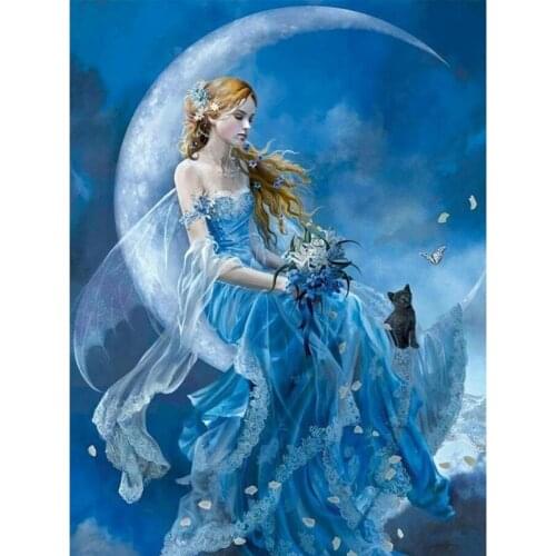 5D DIY Diamond Painting Full Square/Round Drill "Moon Fairy" 3D Rhinestone Embroidery Cross Stitch Gift Home Decor