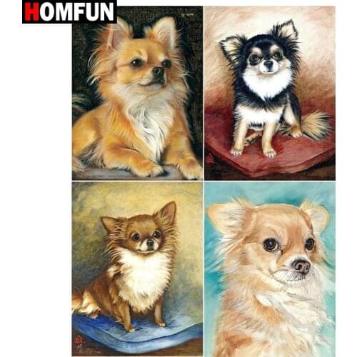 HOMFUN 5D Diamond "Dog pet animal" Diamond Embroidery Full Round/ Square Diy Diamond Painting Cross Stitch Home Decor