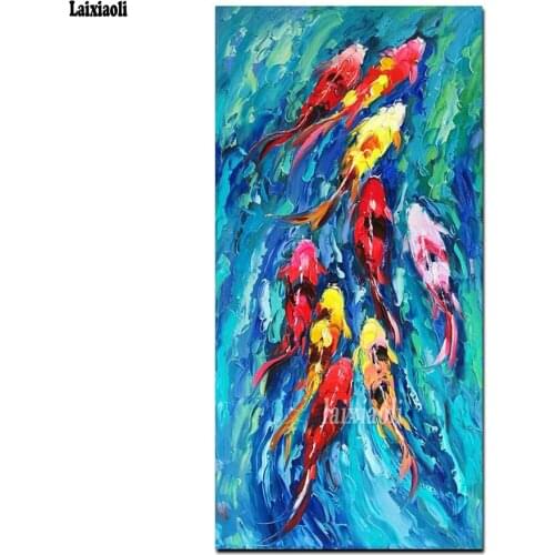 DIY,Full,5d,Diamond Embroidery,Diamond Painting abstract Nine Koi Fish,3 pcs,Cross Stitch,Diamond Mosaic,Decoration,large size