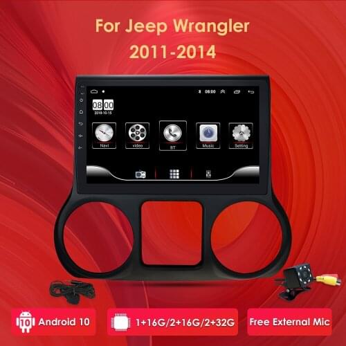 Car Radio for Jeep Grand Wrangler JK Android Radio Auto Stereo Car GPS Navigation 2011-2018 Head Unit 10 Inch Multimedia Player