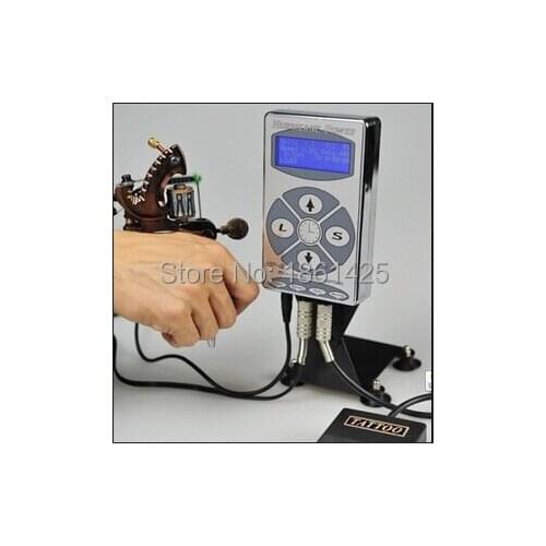 Free Shipping Silver Tattoo Power Supplies Tattoo Silver Hurricane LCD Digital Tattoo Power Supply