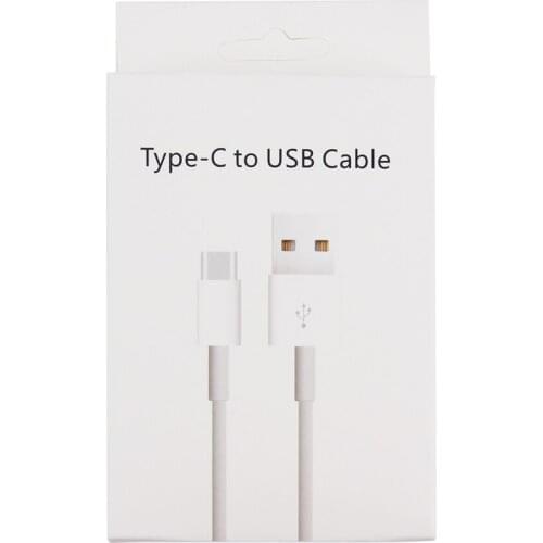 Paper Retail Package Box for Type-C to USB Data Cable Charger Line White Package Boxes for USB-C Cord 500pcs