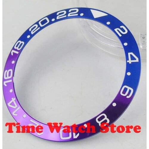 2019 NEW 38mm Luxury high Quality blue violet aluminum bezel insert GMT for 40mm watches B301