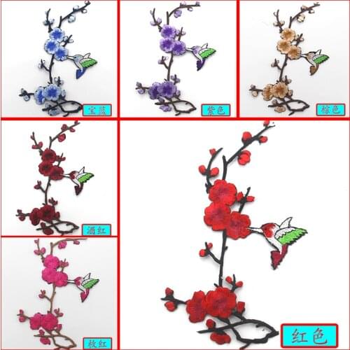 Plum Flower Embroidery Flower Patch Patch Patch Plum Plum Cheongsam Diy Hot Patch Bird Plum