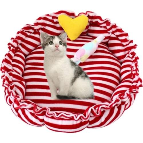 Pet Kennel Round Pumpkin Nest Adjustable PP Cotton Dog Bed Cat Kitten Sleeping Warm House