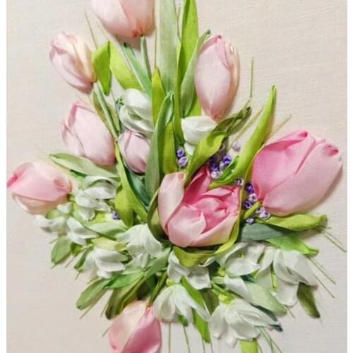 13colors 20mm variegated pure silk embroidery ribbon taffeta wedding ribbon ins style silk edge ribbon Anya Ribbon Handcraft