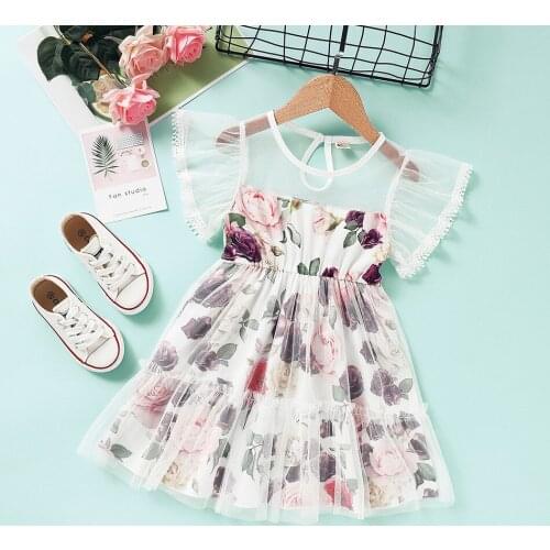 Kidswant Fashion Lace Girl Party Dress Children Clothing Princess Kids Dresses For Girls Casual Wear Flowers Vestido