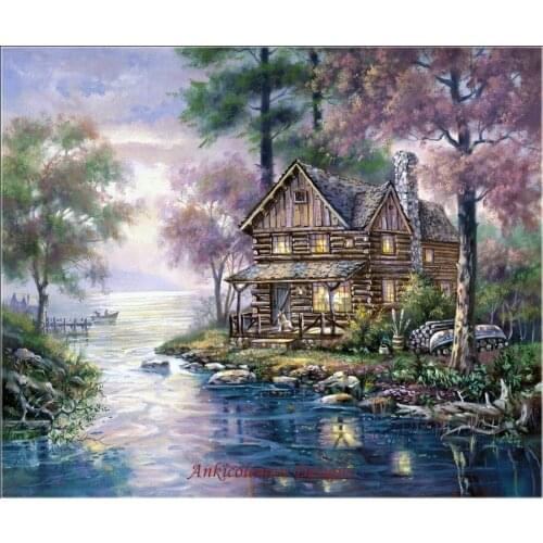 Needlework for embroidery DIY DMC High Quality - Counted Cross Stitch Kits 14 ct Oil painting - Doyles Cabin