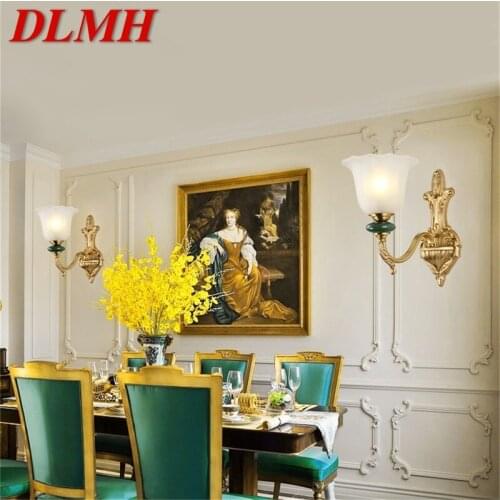 DLMH Copper Sconce Wall Lamp Contemporary Luxury Design Ceramic Light Indoor For Home Bedroom Corridor