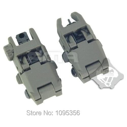 OD Free Shipping Hunting Tactical Gen Front and Rear Folding Back up Shooting Sight Scope Fit 20mm Weaver Rail Mount