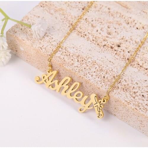 Custom Name Necklace Handmade Personalized Name Nameplate Pendant Gold Stainless Steel Heart Necklace Best Friend Gift Jewelry