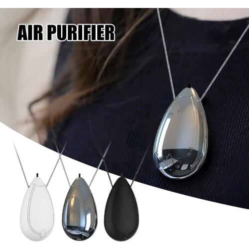 Portable Air Purifier Necklace Pendant with Chain USB Rechargeable Mini Anion Air Cleaner Neckchain for Car PM2.5 Smoke TN88