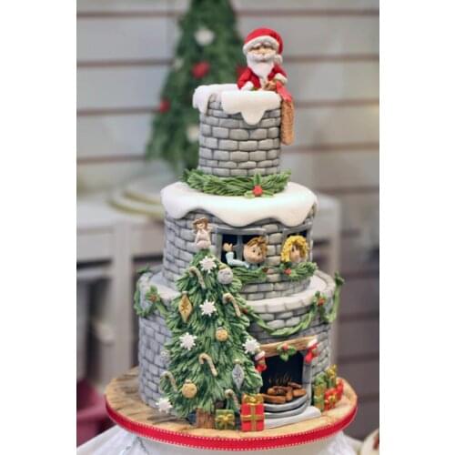 Santa Claus & Christmas Tree Silicone Mold Fondant Mould Cake Decor Tool Chocolate Gumpaste Mold, Sugarcraft, Kitchen Gadget