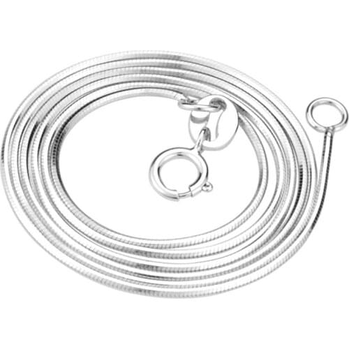 925 Sterling Silver Snake Chain Necklace Use for Pendants Charms Women colar S-N34 (Diameter 1.2mm)