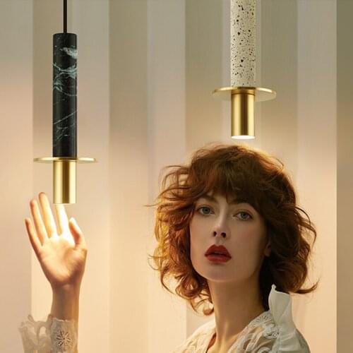 Nordic bedroom bedside chandelier restaurant bar table lamp post-modern creative light luxury lamps marble iron personality