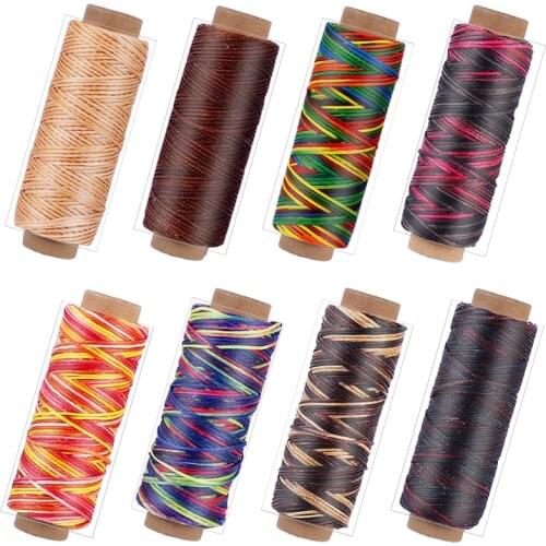 KAOBUY 8 Colors 150D Waxed Sewing Line Thickness Waxed Thread For Leather Waxed Cord For Leather Craft Hand Stitching Thread